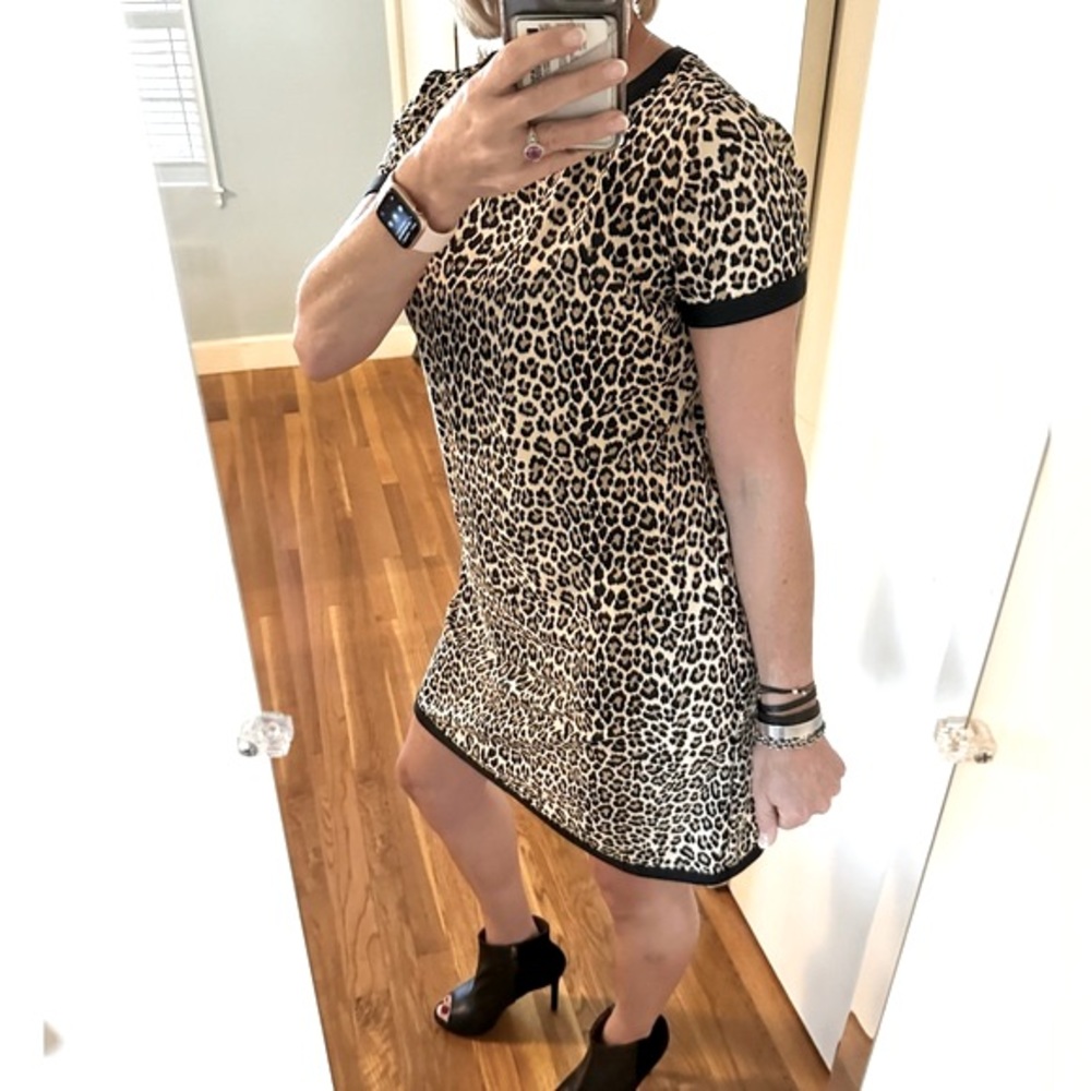 NWT Jude Connally Parker Mini Leopard Camel Dress Size S $198 - Picture 3 of 13